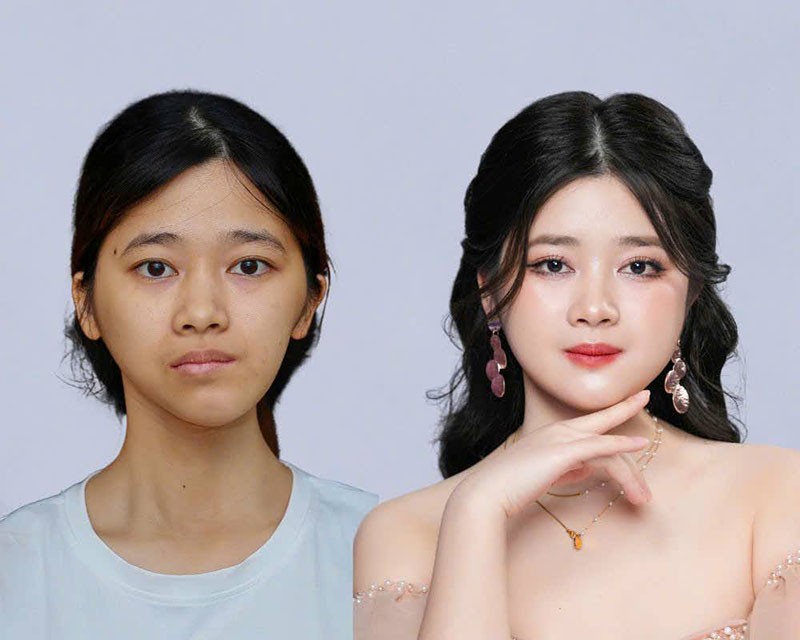 Thí sinh HTLX mùa 6 Ninh Thị Thu Hường trước và sau khi thay đổi ngoại hình