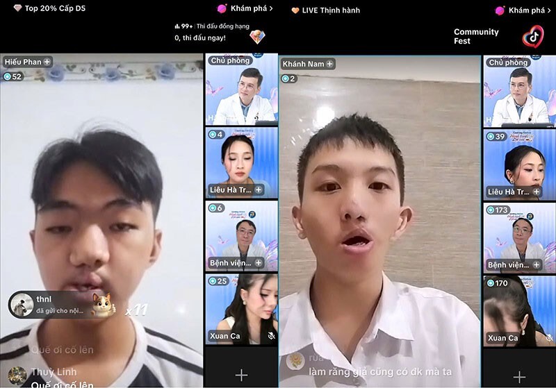 Một số thí sinh trong buổi casting online